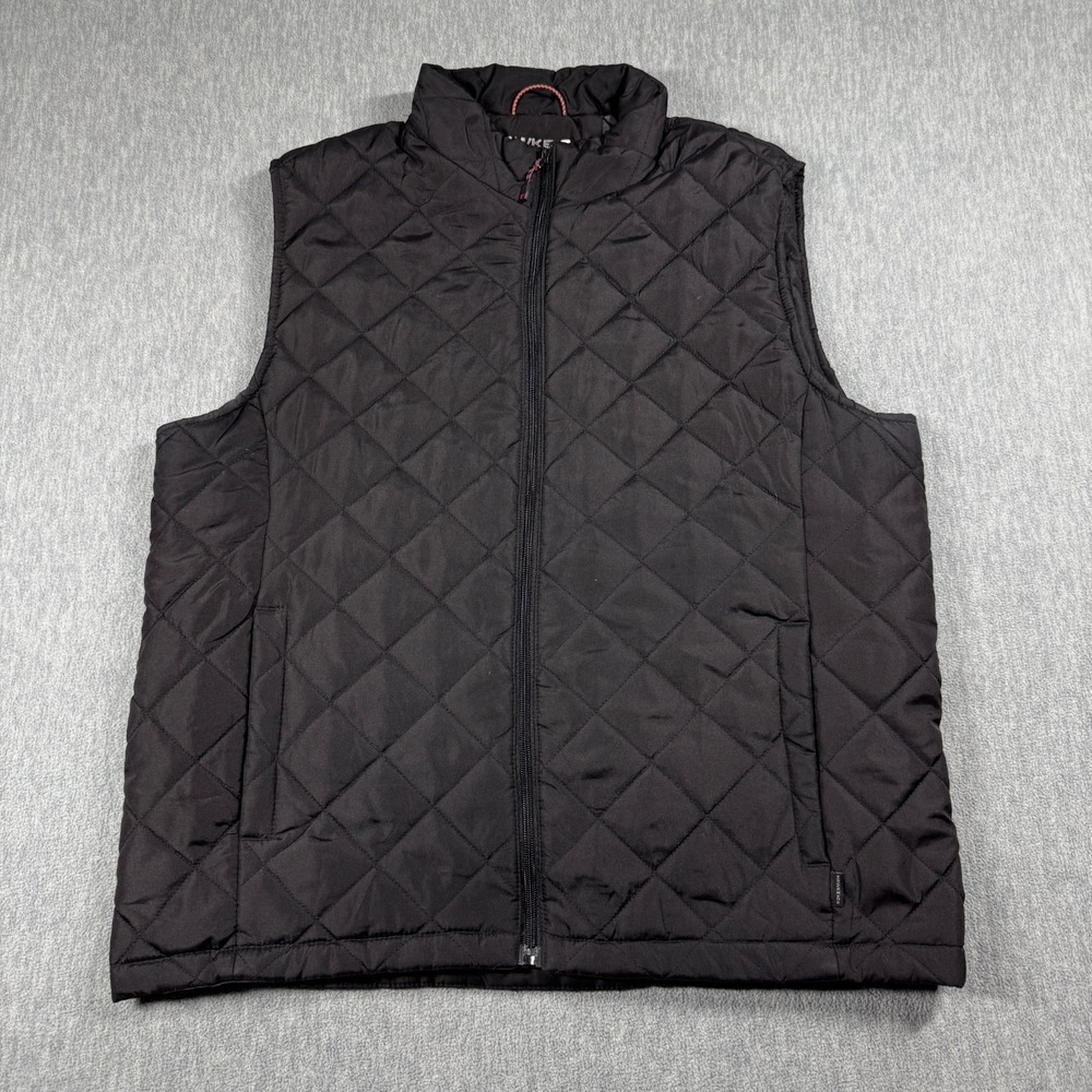 Hawke & Co Vest Men Large Black Quilted Performance Full Zip Puffer Winter Outdo